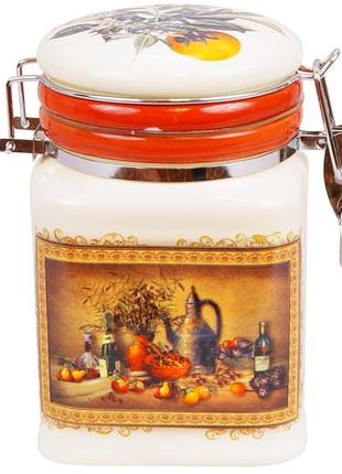 Банка керамічна 800мл на металевій затяжці мадрид