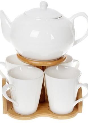 Чайний порцеляновий набір naturel: чайник для заварювання (120...