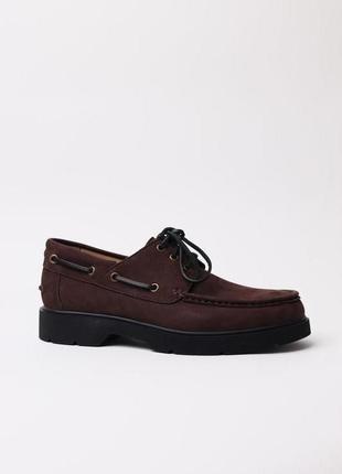 Чоловічі темно-коричневі нубукові туфлі - трексайдери2 фото