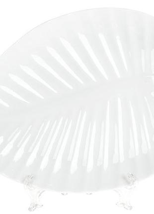 Блюдо сервірувальне порцелянове лист 30,5 см, колір - білий