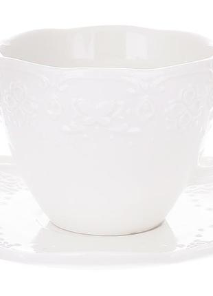 Кавовий порцеляновий набір: 4 чашки 180мл та 4 блюдця, колір -...