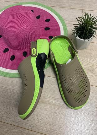 Крокси crocs literide 360 ombre marbled 208281  khaki-multi