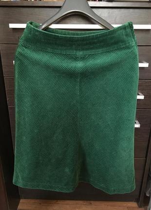 Зелёная вельветовая юбка h&m1 фото