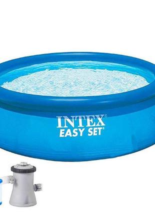 Надувний басейн з фільтром intex easy set 3853л, 305 * 76 см