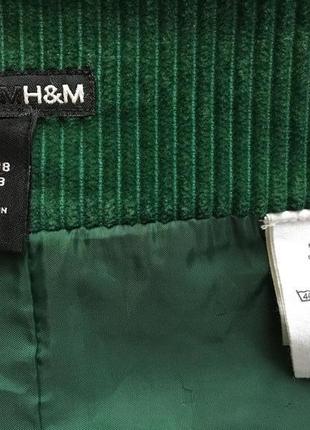 Зелёная вельветовая юбка h&m3 фото