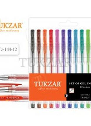Набір гелевих ручок із блискітками 12 кольорів 0.8 мм tukzar