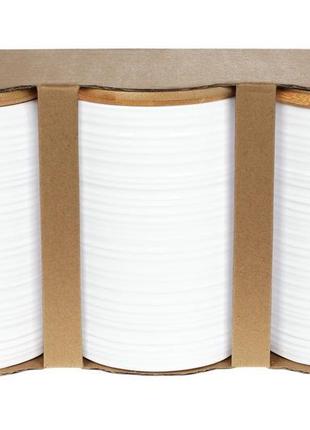 Набір (3шт.) керамічних банок 650 мл з бамбуковими кришками з ...