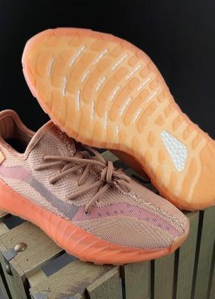 Кроссовки adidas yeezy boost 350 серовато коричневые с оранжевым5 фото