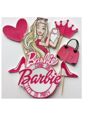 Украшения, топперы на торт ручной работы барби barbie1 фото