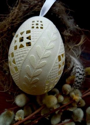 Подарунковий набір з різблених гусячих  яєць7 фото