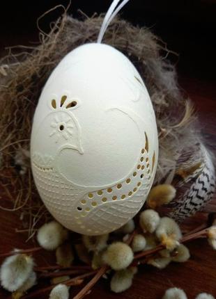 Подарунковий набір з різблених гусячих  яєць5 фото