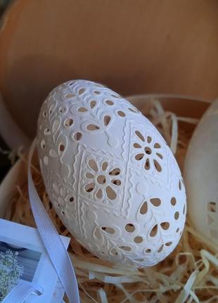 Подарочный набор из резных гусиных яиц ручной работы3 фото