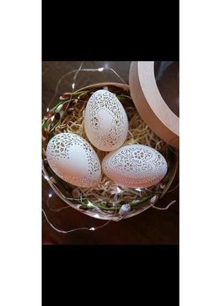 Подарунковий набір гусячих різьблених яєць8 фото