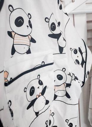 Піжама з рубашкою панди на білому фоні"6 фото