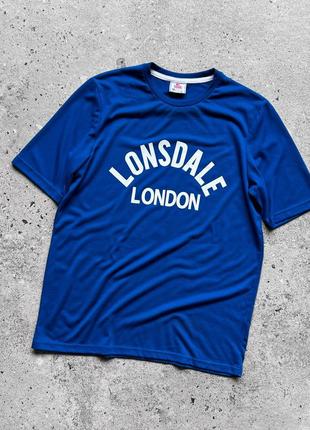 Lonsdale london men’s blue short sleeve t-shirt center logo футболка1 фото