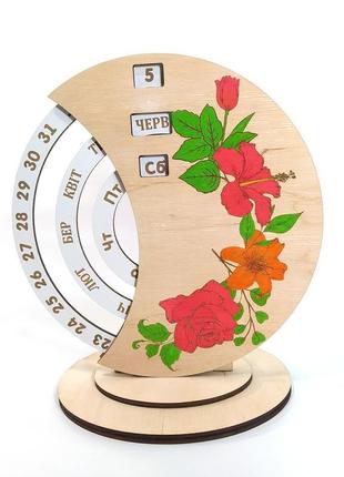 Вічний календар настільний 19х12х21 майстерня містера томаса фанера 4 мм мдф 3 мм колір