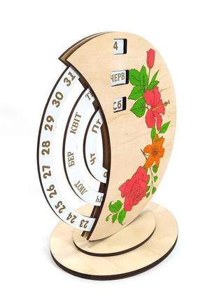 Вічний календар настільний 19х12х21 майстерня містера томаса фанера 4 мм мдф 3 мм колір4 фото