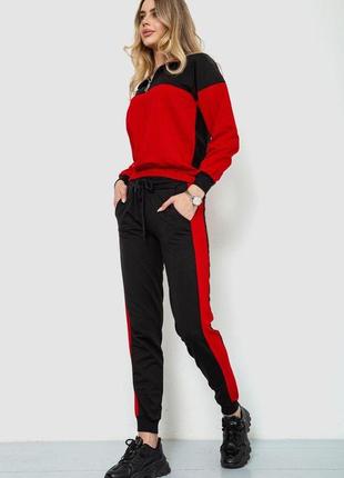 Спортивний жіночий костюм, колір чорно-червоний, 244r1853 фото
