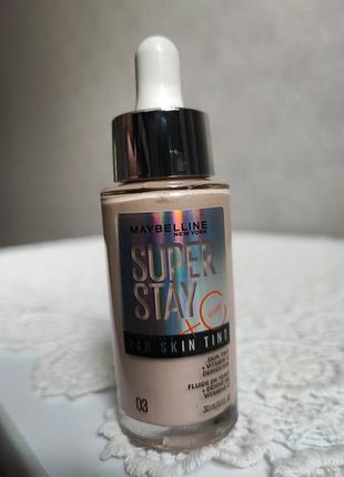 Maybelline superstay skin tint стойкий тональный флюид 03 тон1 фото