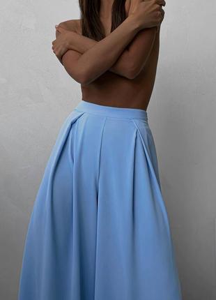 🌈4! невероятные женские брюки палаццо жэнкие брюки голубые голубые голубой2 фото