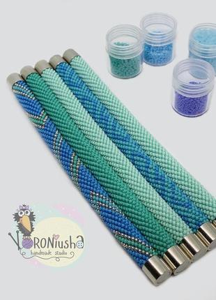 Бисерные браслеты на магнитных застежках4 фото