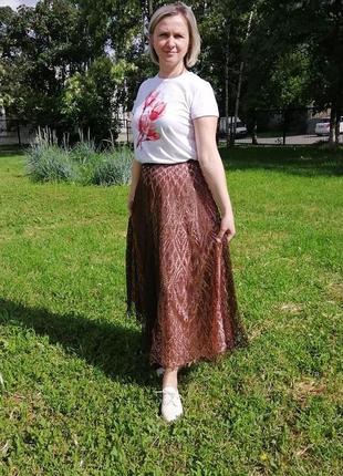 Льняная юбка с подкладкой3 фото