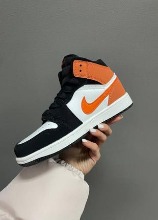 Кросівки nike jordan 1 retro orange  black premium3 фото