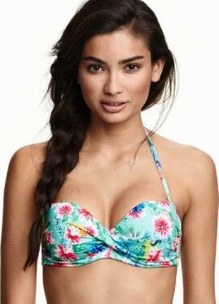 Верх купальника бандо квітковий принт