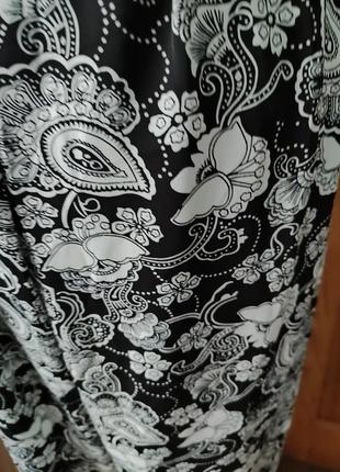 Красиві штани легенькі чорно- білі внизу на резинці " султанки" висока посадка батал6 фото