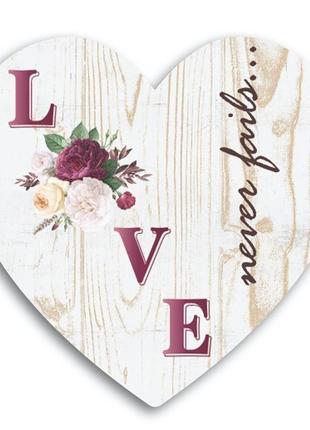 Декоративна табличка-серце "love"1 фото