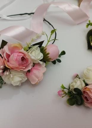 Набор свадебных украшений "розовая нежность"