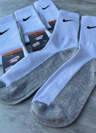Носки найк с серой стопой<unk> высокие носки nike белые