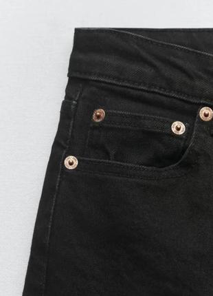 Джинси мам zara чорні базові прямі джинси zara8 фото