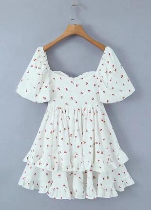 Сукня у вишеньки 🍒 легкое мини платье3 фото