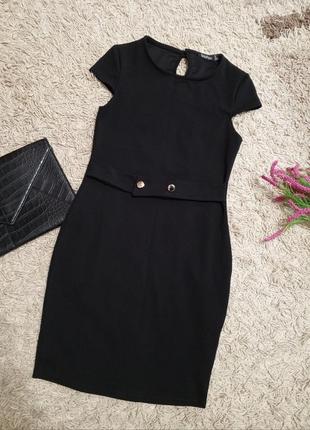 Чорна базова міні сукня2 фото