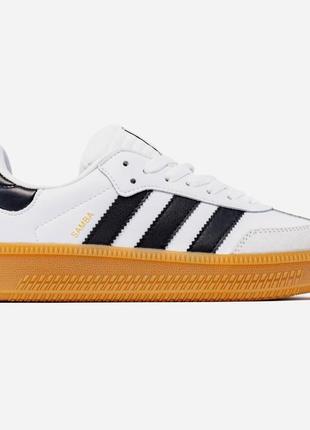 Жіночі кросівки адідас самба adidas samba xlg white/black gum platform