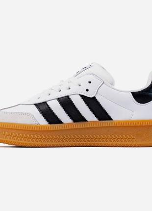 Жіночі кросівки адідас самба adidas samba xlg white/black gum platform7 фото