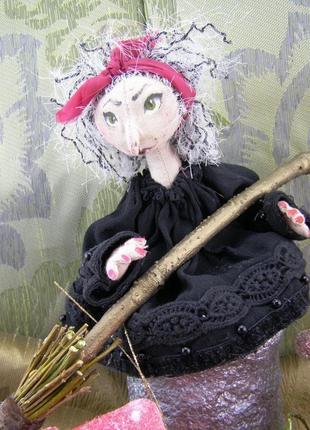 Текстильная кукла ведьмочка6 фото