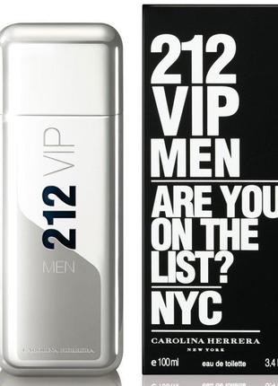 Carolina herrera 212 vip men туалетна вода edt 100ml (кароліна...