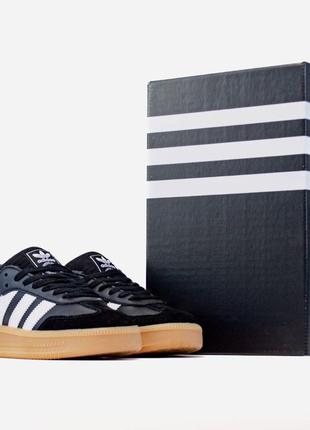 Женские кроссовки адидас самба adidas samba xlg black/white gum platform2 фото