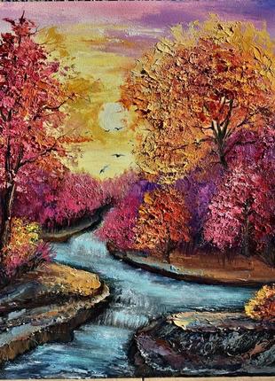 Осінній пейзаж, пейзаж, оргаліт, 35х45