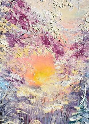 Зимняя полянка, пейзаж, оргалит, 30х50