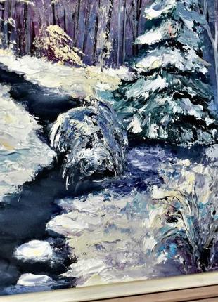 Зимняя полянка, пейзаж, оргалит, 30х50