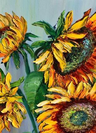 Букет соняшників, живопис, полотно, 50х70см3 фото