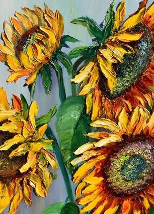 Букет соняшників, живопис, полотно, 50х70см2 фото