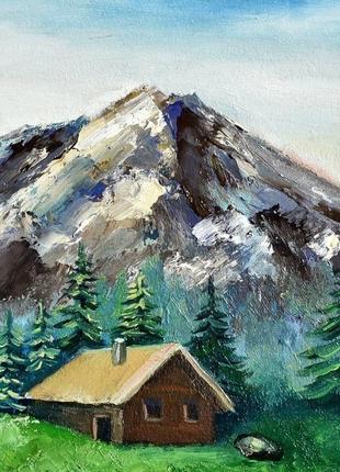 Горный пейзаж, оргалит,30х30см