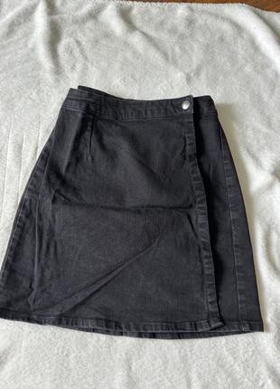 Новая черная джинсовая юбка, размер xs/s