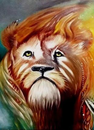 Картина маслом чарівний лев2 фото