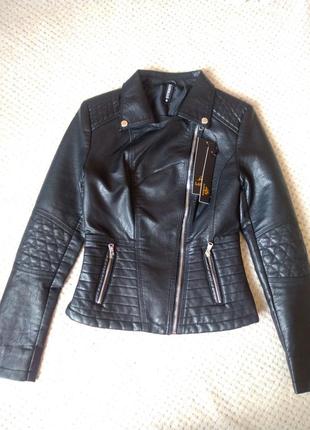 Розпродаж! шкіряна куртка косуха xs-s куртка з эко шкiри5 фото