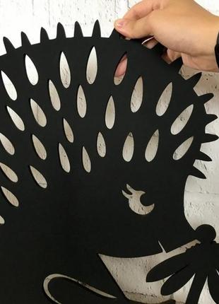 Деревянное настенное панно в детскую «ежик» wow studio decor